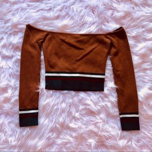 Dolls Kill off the shoulder stripe sweater top